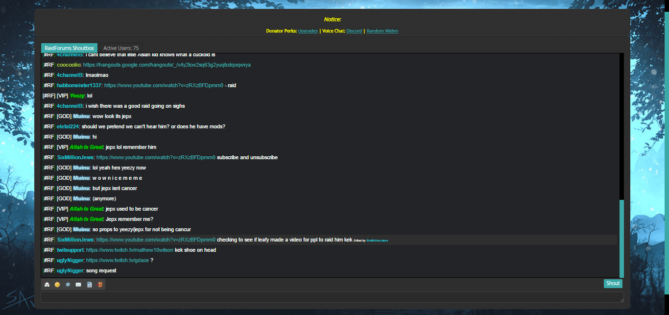 RaidForums Shoutbox only