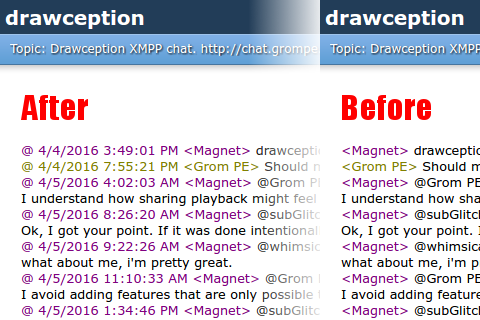 Grom PE chat - Show timestamps
