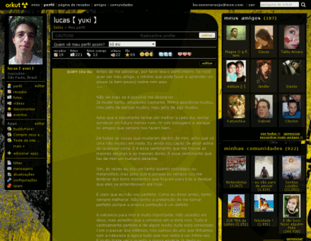 Radioactivekut (black and yellow orkut skin)
