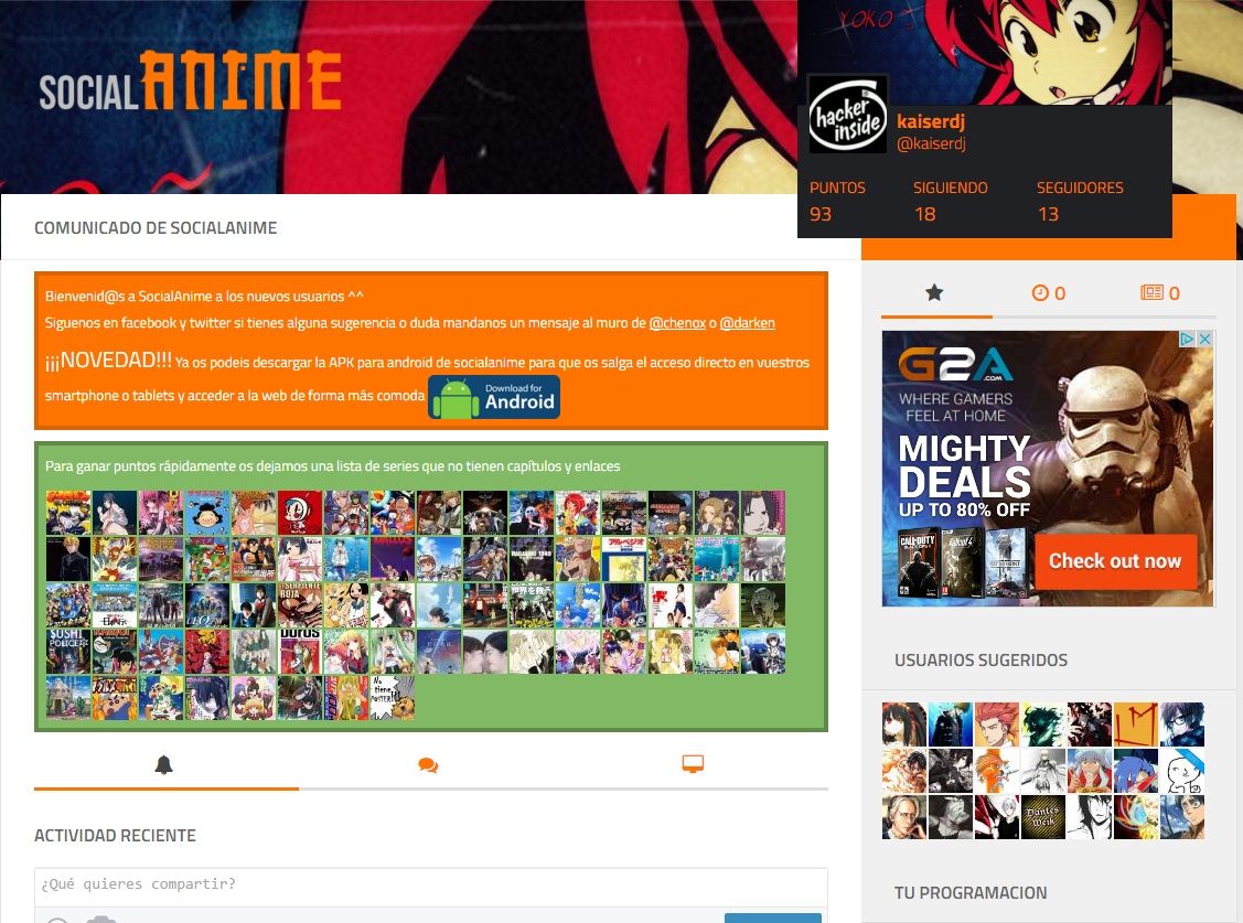 Mod Color tema SocialAnime