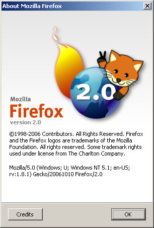 About Firefox: Foxkeh Edition