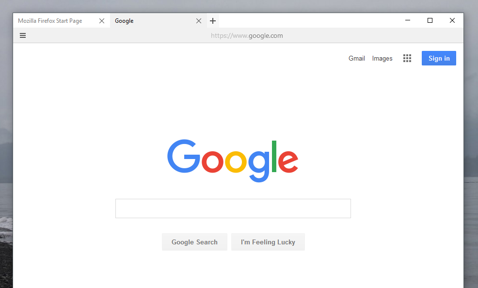 Minimal Firefox for Windows 10
