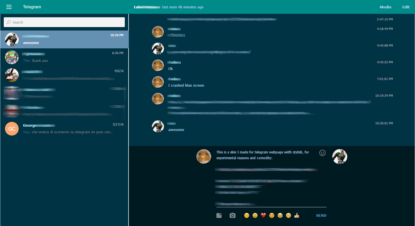 Simple telegram reskin