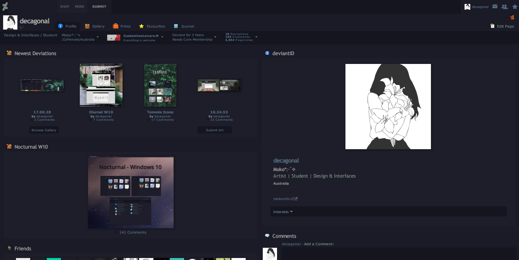 Nocturnal DeviantArt Theme