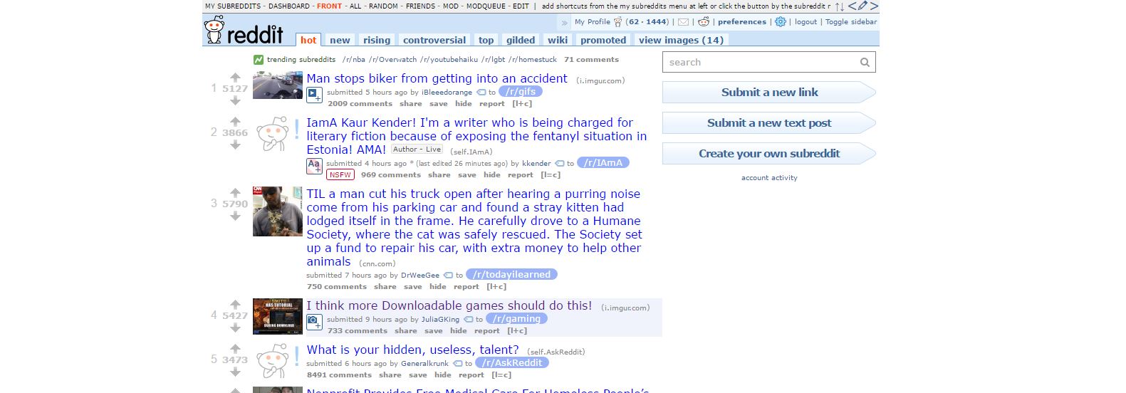Narrow reddit (like Facebook timeline)