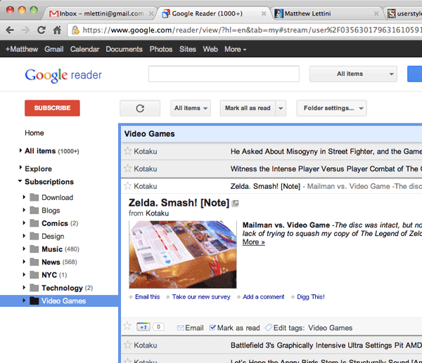 Gmail Reader (12/5/11)