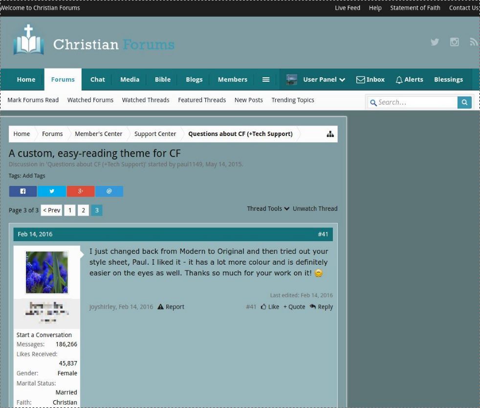 ChristianForums.com -Easy Read, Seagreen (Xenforo)