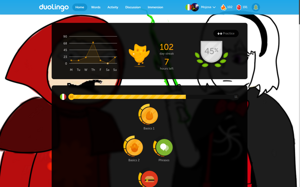 Duolingo Blur Background