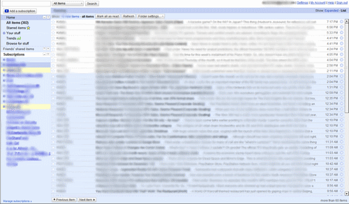 Google Reader (new interface) - even more tweaks