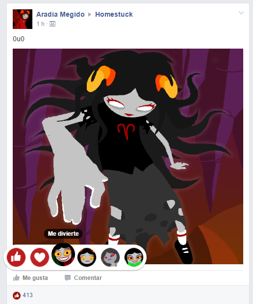 Aradia Megido Facebook Reactions.