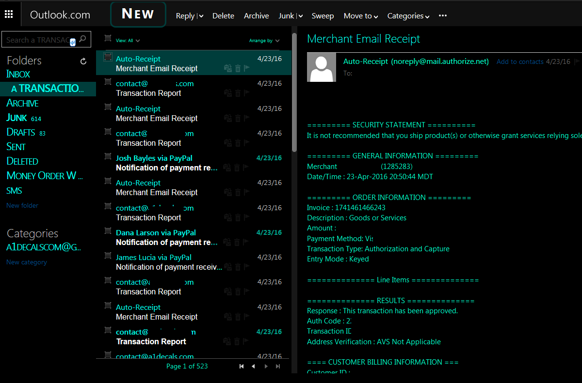 Outlook Live Hotmail Dark Black Midnight Smacked