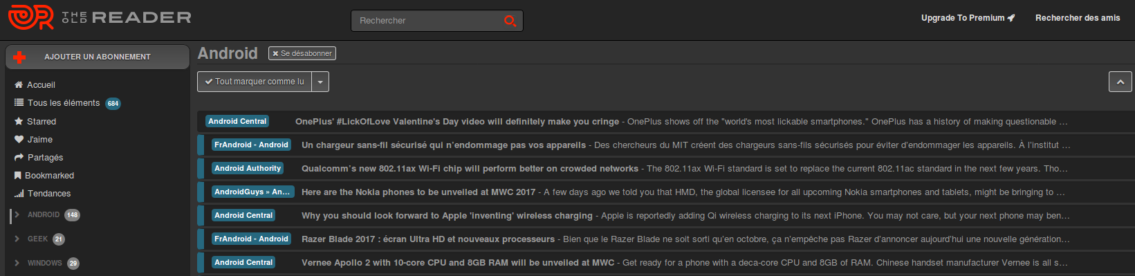 The Old Reader Simple Dark Small
