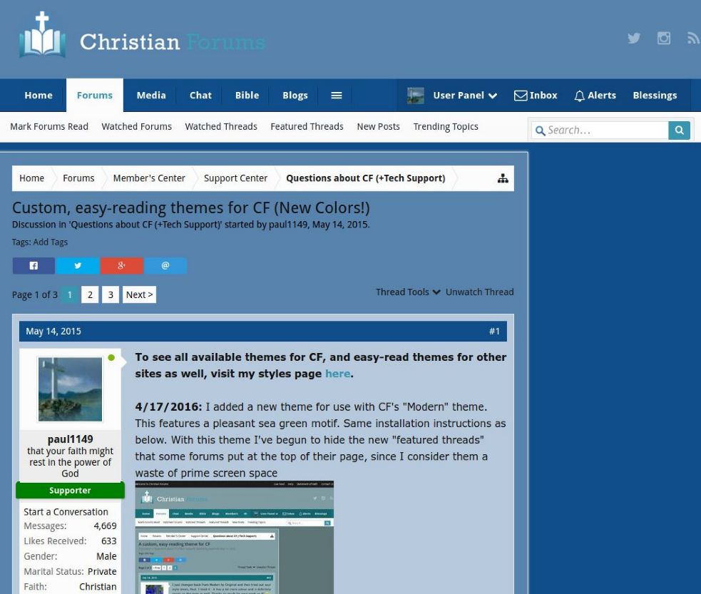 ChristianForums.com - Easy Read, BLUE (Xenforo)