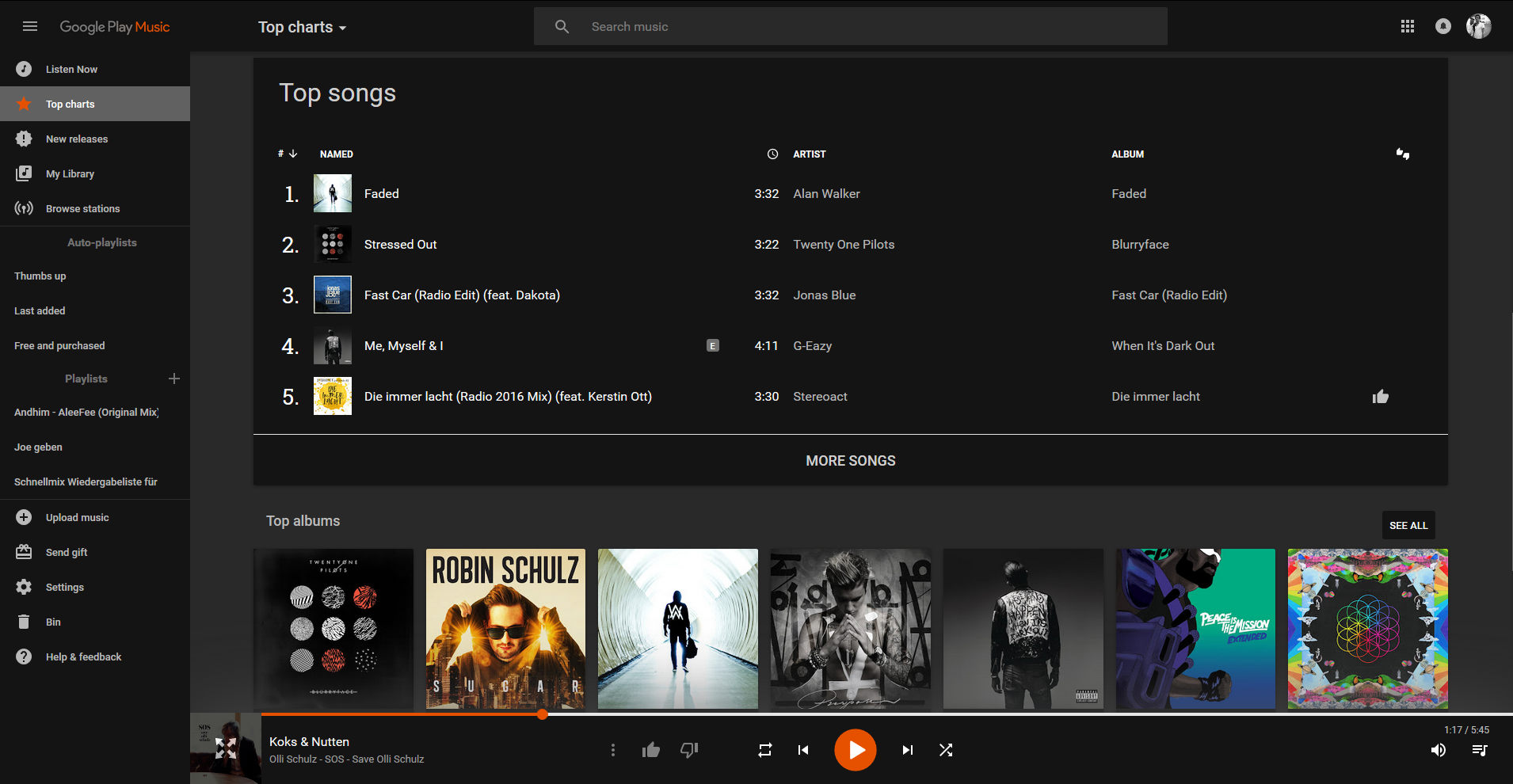 Google Play Music | Clean Simple Dark | CSD