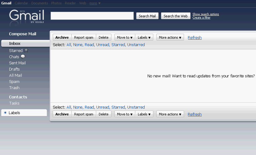 GMail Redesigned-Grays and Blues (Gmail 3 Update)
