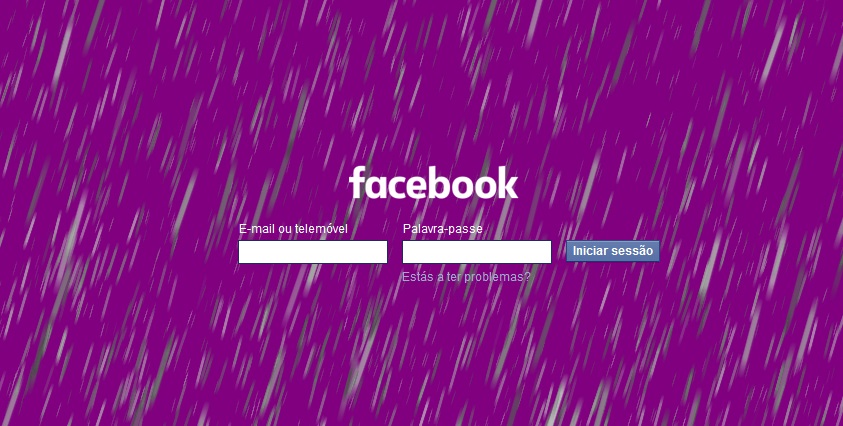 Facebook Minimalistic Login (Prince Tribute)