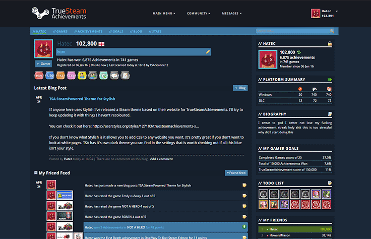 TrueSteamAchievements - SteamPowered Theme