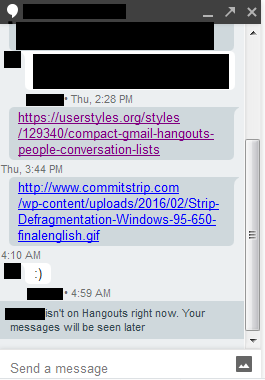 Compact hangouts chat
