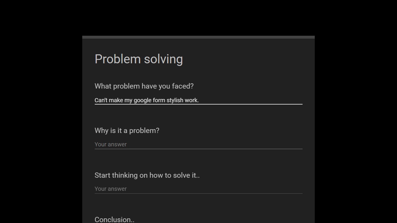Google form dark