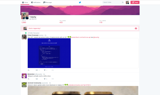 Twitter Full-width Single Column