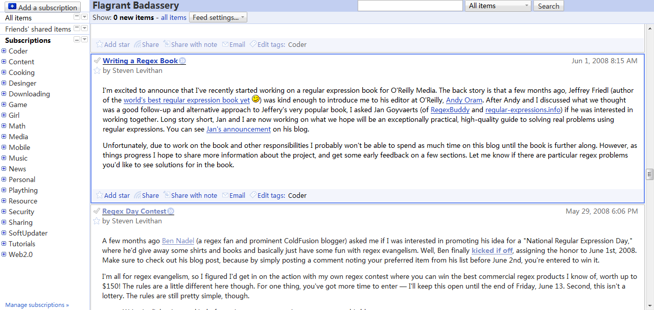 Google Reader Abosolutely Compact With Search