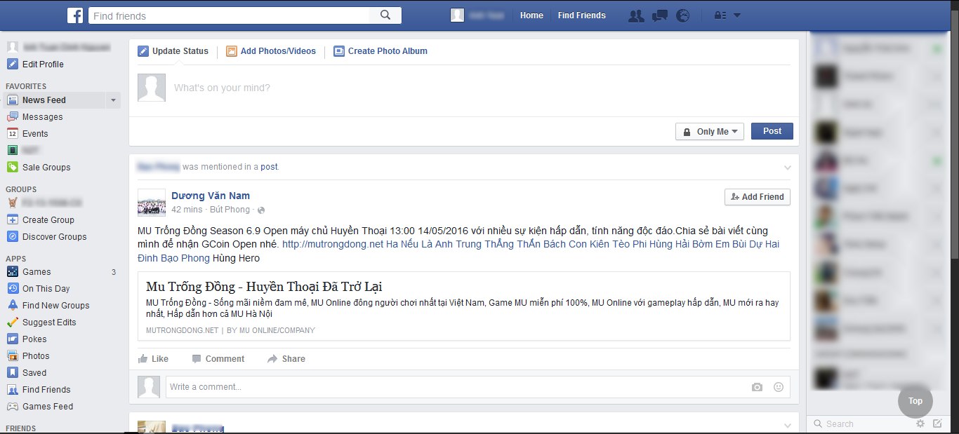 Facebook full screen no padding