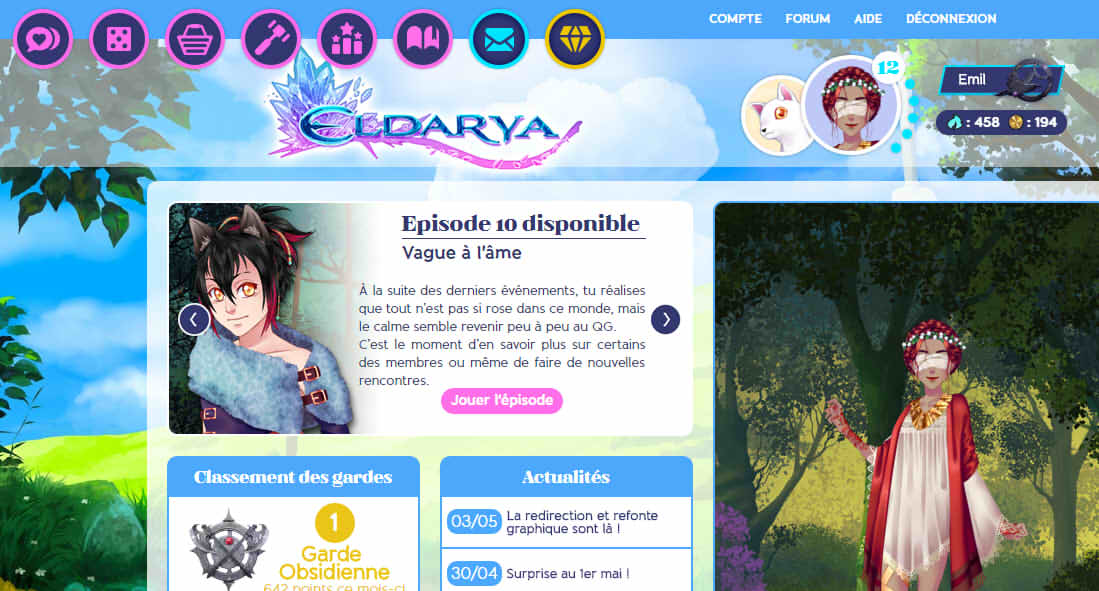 ELDARYA - MENU ON TOP