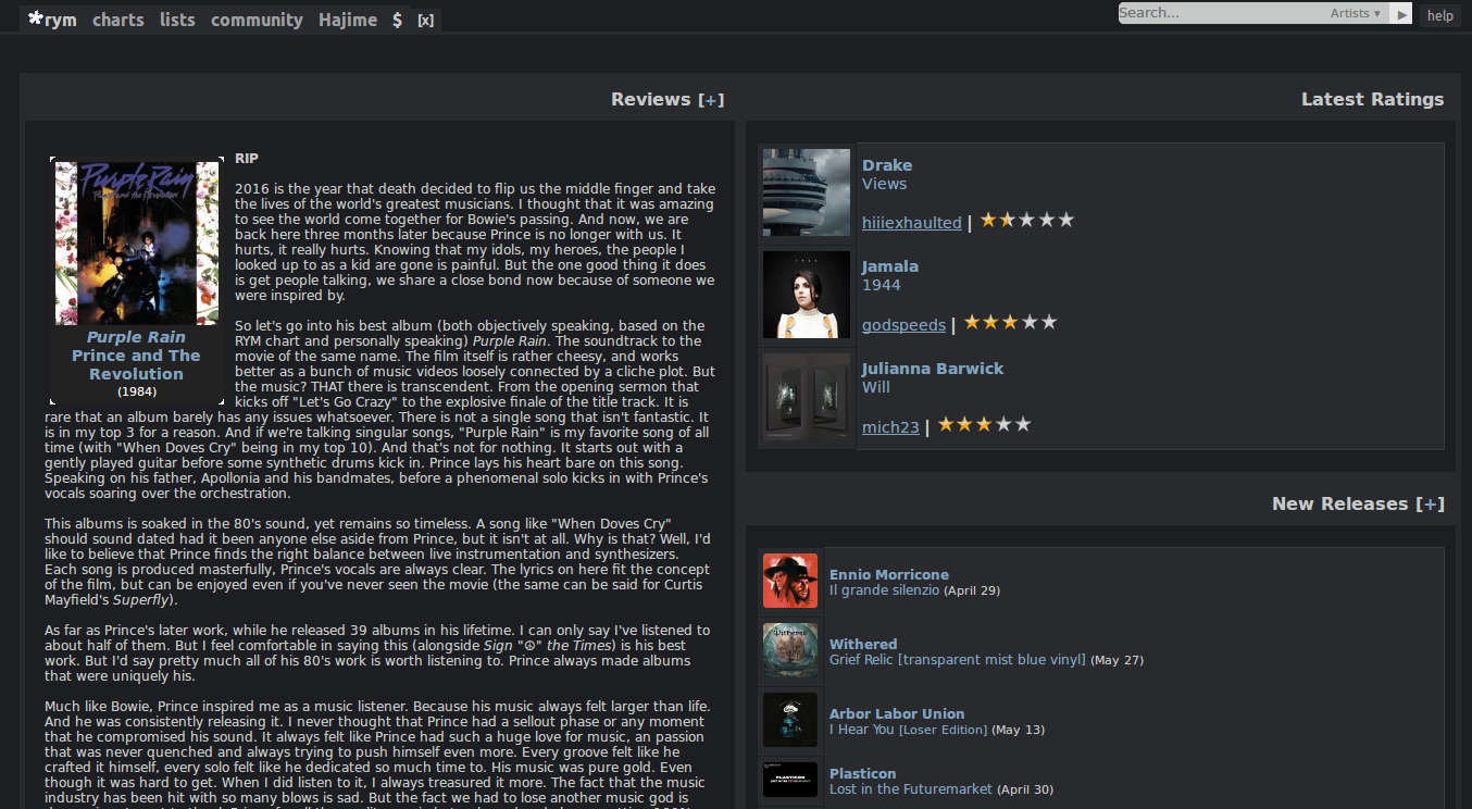 RateYourMusic Tomorrow