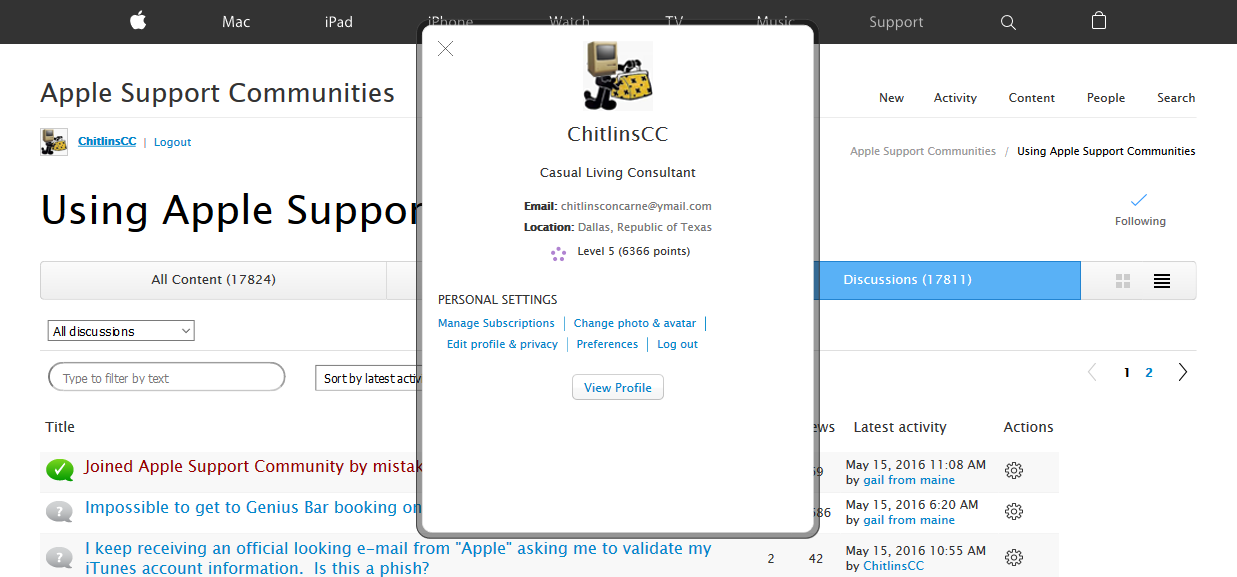 Apple Support Communities - No Badges-With Points