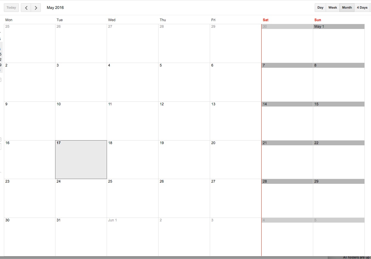 Google Calendar - Standout Weekends (Monday Start)