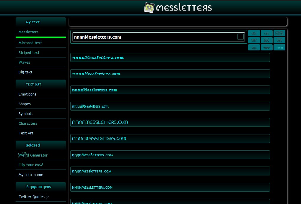 Messletters.com Dark Black Midnight Smacked