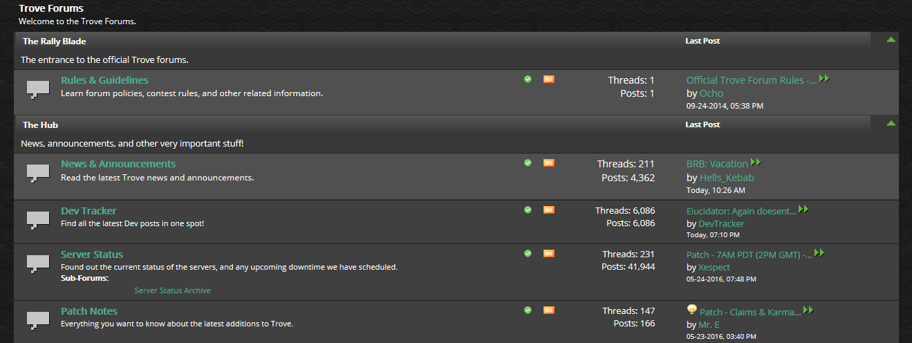 Trove Forum - Dark theme