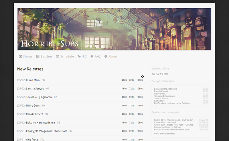 HorribleSubs - Dark Theme