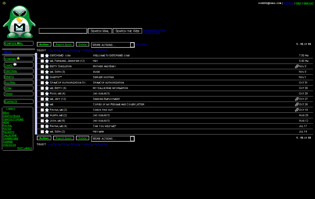 Alien Green GMail