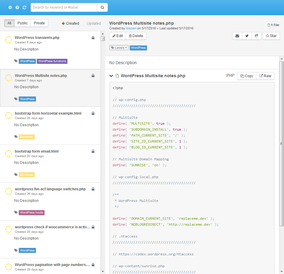 GistBox responsively