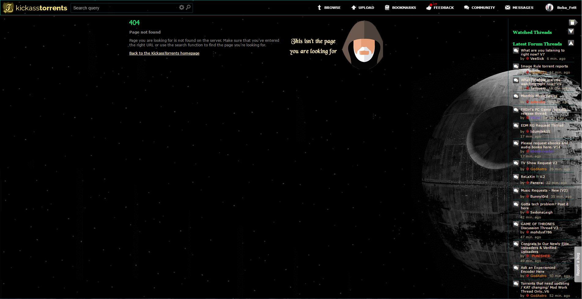 Boba Fett's Star Wars Theme For KickassTorrents