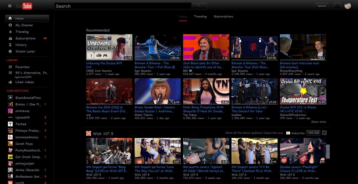 Youtube Dark and easy on the eyes.