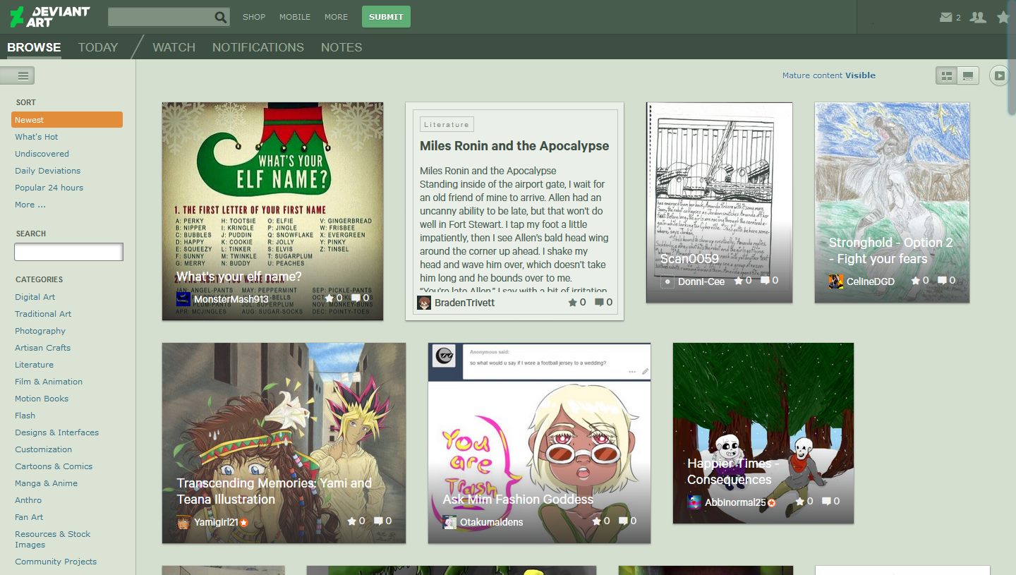 Deviantart - Always Display Title Names