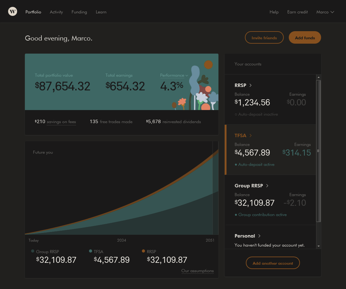 Dark Wealthsimple