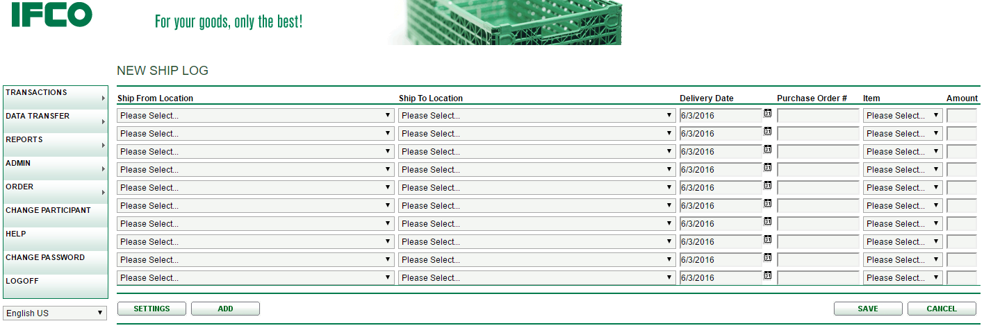 IFCO-Online - Shiplogs Entry More User Friendly