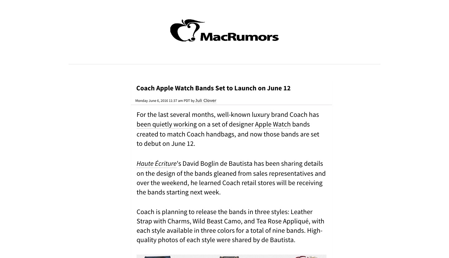 Mac Rumors | Minimalistic | by bradleyjones.co