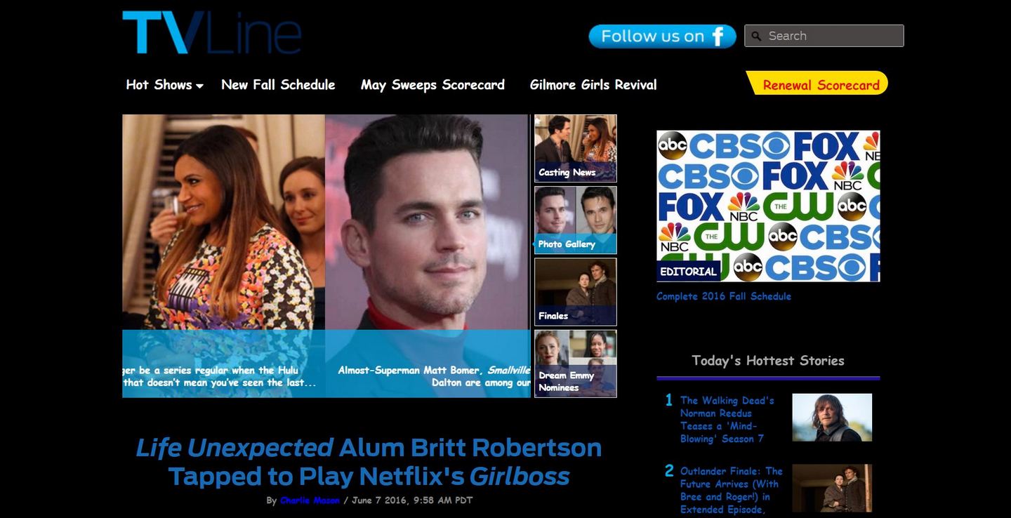 TV Line Dark and Easy on your eyes.