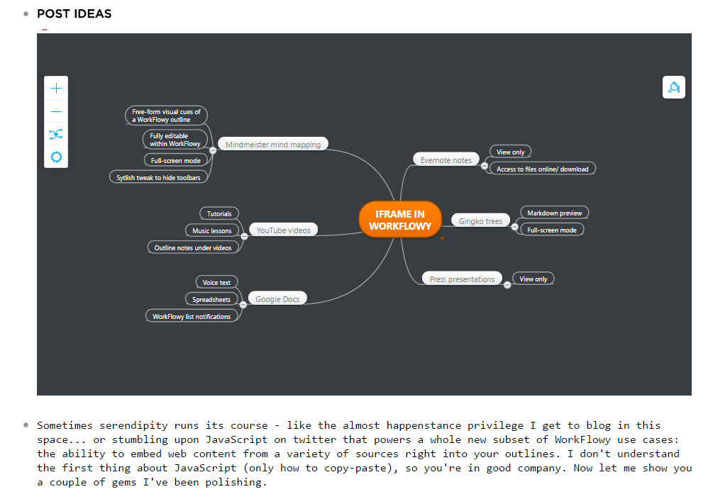 Hide/ Customize MindMeister toolbar (in WorkFlowy)