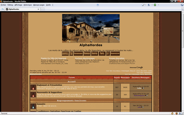 Améliore le forum Alpha Hordes