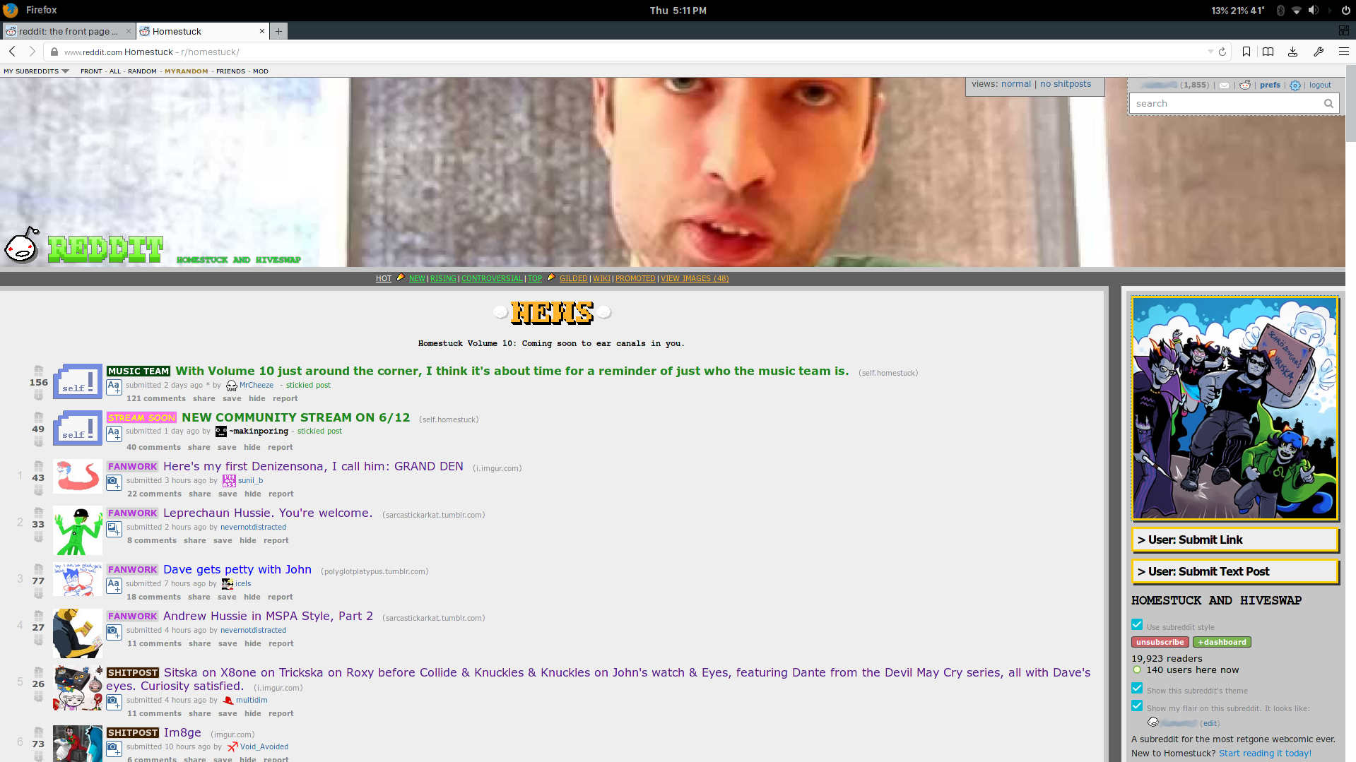Andrew Hussie theme for /r/homestuck
