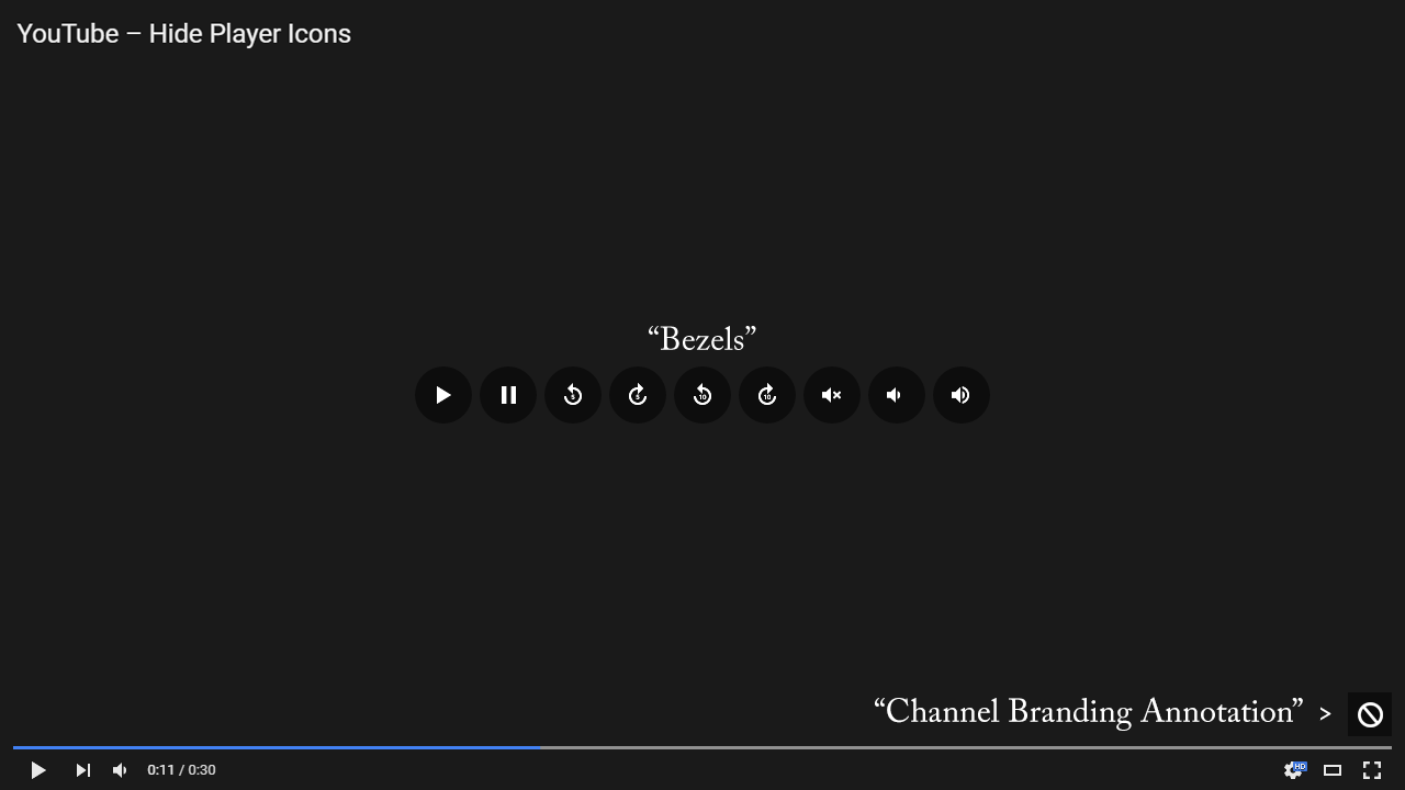 YouTube – Hide Player Icons