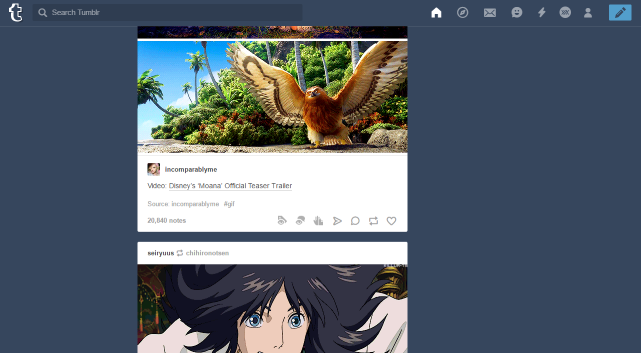 Tumblr - no avatars
