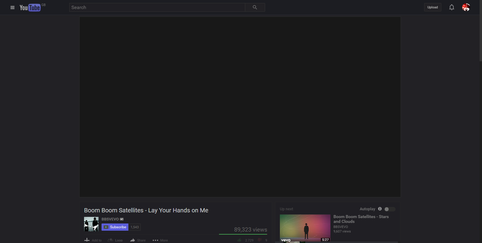 YouTube Night (Dark Theme, Larger Player)