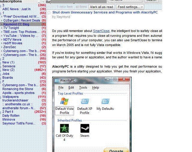 Google Reader (RED) Minimum Version