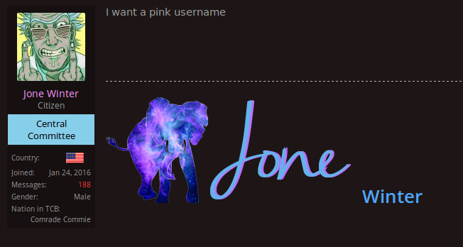 Makes Jone's name pink